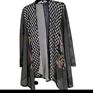 KAMANA Open Front Multicolor Waterfall Cardigan,Medoum #138
